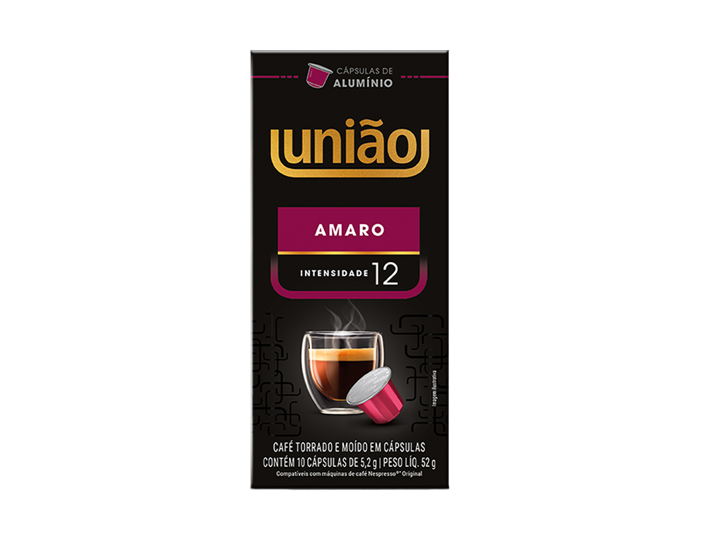 CAFÉ EM CÁPSULA INTENSIDADE 12 AMARO UNIÃO 52 G (CX 10 UN )